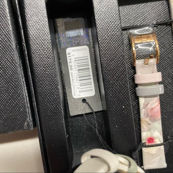 Ted Baker Watch Floral White Interchangable Leather Strap Gold Hardware Designer - Picture 3 of 5